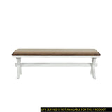 Modern Style White and Oak Finish 1pc Bench Fabric Upholstered Seat Charming Traditional Dining B011102649