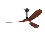 New Model 52 Inch Black Ceiling Fans With lights and Remote Control,18W Led Light, 3 Solid Wood W2991P343745