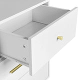Seven Drawers Large Chest of Drawer Cabinet with Golden Handle and Golden Legs White Color 69237500