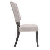 Beige and Weathered Grey Oak Tufted Back Side Chairs B062P182709
