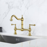 Double Handle Widespread Kitchen Faucet with Traditional Handles W928P164195