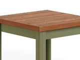 24 inch Side Table, No Assembly Required, Sage Green and Fruitwood Finish B108P160213