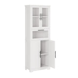 ZUN FCH 5 doors 5 layers density board spray paint 60*30*170cm display cabinet white N001 25314183