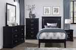 ZUN Classic Traditional 1pc Chest of 5 Drawers Black Finish Bedroom Furniture Wooden B011P233654