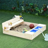 ZUN Kids Sandbox with Cover （Prohibited by WalMart） 53610304