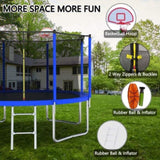 12FT Trampoline for Kids & Adults with Basketball Hoop and Ball ,Recreational Trampolines with K1163139544