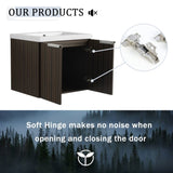 ZUN 24 Inch Bathroom Cabinet With Resin Sink,Soft Close Doors,Float Mounting Design, For Small Bathroom W999P204936