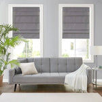 ZUN Faux Linen Cordless Total Blackout Roman Shade B035129765