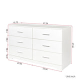 ZUN FCH 6 Drawer Double Dresser for Bedroom, Wide Storage Cabinet for Living Room Home Entryway, White 91140826