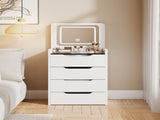 ( 48CM ) 3 in 1 Vanity Desk with Plip Top Mirror, Small Make Up Vanity Set with Visible Glass W2641P224783