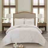 Full/Queen 3 Piece Tufted Cotton Chenille Palm Duvet Cover Set B03597342