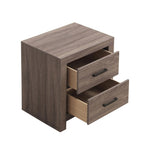 ZUN 2 Drawers MDF Nightstand in Barrel Oak Finish B016P255592