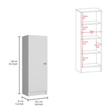 Kitchen Pantry 47" H, One Door Cabinet, Four Interior Shelves, White B097133245