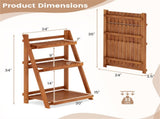 Acacia Wood 3-Tier Ladder Plant Stand, Foldable Indoor Outdoor Display Rack 15875335