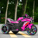 Electric Motorcycle for Kids, 12V Battery Powered Ride on Toys 3 Wheels Motorcycle with LED Lights, 39720329