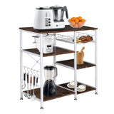 ZUN 3-Tier Industrial Kitchen Baker's Rack Utility Microwave Oven Stand Storage Cart Workstation Shelf 28786090