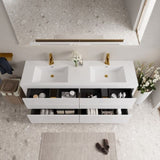 72" Freestanding Bathroom Vanity with Sink, Bathroom Storage Vanity Cabinet with Stone Resin W1573P211198