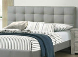 Contemporary 1pc California King Size Bed Grey Polyfiber Tufted Headboard Platform Bedframe Bedroom B011P309348