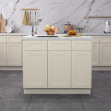 30"in W x 24"in D x 34.5"in H in Antique White Plywood Ready to Assemble Sink Base Cabinets with T3210P296662