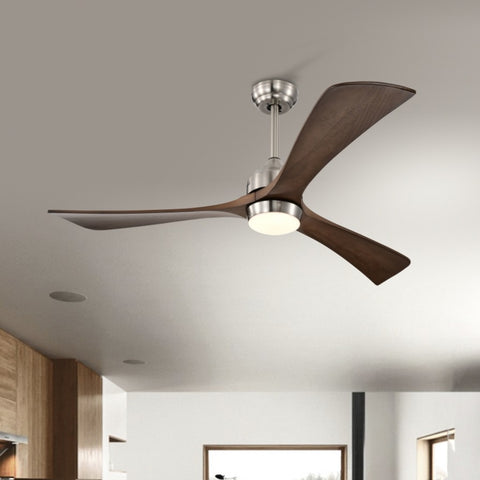 ZUN 52" Ceiling Fan with Lights Remote Control,Quiet DC Motor 3 Wood Blade Ceiling Fans 6 Speed W1592P153461