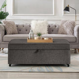 Modern Large Comfort Sofa Ottoman with Storage, Modular Sectional Storage Ottoman With Wheels For W2186P178509