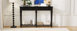 TREXM Entryway Table with 4 Drawers, Retro Console Table with Open Shelf for Entryways, Living N715P202860B