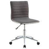 ZUN Grey and Chrome Armless Office Chair with Casters B062P153799