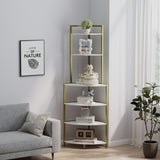 ZUN 6-Tier Corner Open Shelf Modern Bookcase Wood Rack Freestanding Shelving Unit,Plant Album Trinket W2167P207457