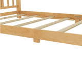 Twin Size Platform Bed Frame Headboard, Solid Wood Low Profile Platform Bed Frame, Floor Bed W1580P438799