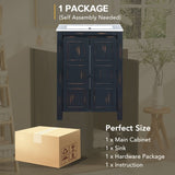 24x18x34 Inches Vintage Style Small Bathroom Vanity Combo with Ceramic Sink, 2 Soft-close Doors WF320828AAP