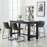 Bronco Antique Wood Finished Counter Height Dining Set Table and Four Gray Chairs T2574P194595