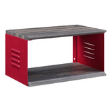 Red Accent Table and Wall Shelf Set B062P186442