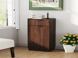 10-Gallon Woodgrain Tilt-Out Trash Can Cabinet Wooden Garbage Recycling Cabinet with Wave-Textured W2557P319051