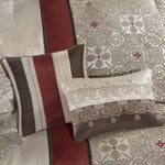 ZUN Queen 7 Piece Jacquard Comforter Set with Throw Pillows B03597220