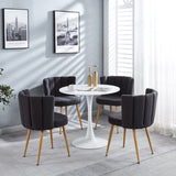 Modern GRAY dining chair with iron tube wood color legs, shorthair cushions and W23461122