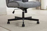 ZUN Armless Desk Chairs with Wheels Office Chair Vanity Chair with Technical Cloth Adjustable Swivel W2725P207702