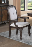 2pc Arm Chairs Beautifully Detailed Frames Luxurious Upholstery Coffee Brown Solid Wood Dining B2741P369414