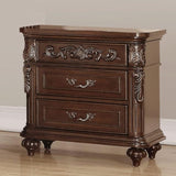Traditional Antique Walnut 1pc Nightstand Bedroom Furniture Cherry Veneer 2-Drawers Hanging Pull B011P210739