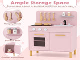 Pink Kids Interactive Wooden Kitchen Playset with Realistic Lights & Sounds 00735333