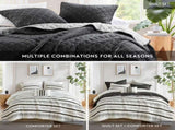 7 Piece Stripe Comforter and Quilt Set-King/Cal King B035P280391