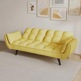57 inch yellow sofa Soft two armrests throw pillow pillow comfortable fit apartment bedroom small W1658135107