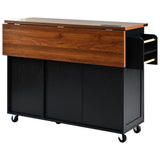 K&K 54.5" Farmhouse Kitchen Island with Power Outlet, Kitchen Storage Island with Internal Storage N707P170349B
