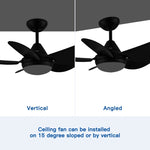 ZUN 30 In Intergrated LED Ceiling Fan Lighting with Matte Black ABS Blade W136755957