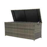 Outdoor Storage Box, 113 Gallon Wicker Patio Deck Boxes with Lid, Outdoor Cushion Storage for Kids W329138976
