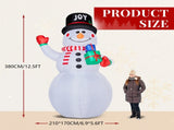 12FT Tall Lighted Christmas Inflatable Decoration, Inflatable Giant Snowman Holding Gift Boxes, 18336363