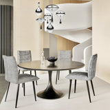 Modern Velvet Dining Chairs 2-Piece Set-Soft Cushioned Seats with Iron Frames in Mustard Light Gray N842P284569E