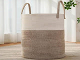 Laundry Basket, Woven Cotton Rope Laundry Hamper, Decor Storage of Dirty Clothes, Toys and Blankets 61242713