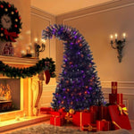 ZUN 6FT Artificial Fir Bent Top Halloween Christmas Tree, Xmas Tree Bendable Grinch Style Christmas Tree PX292919AAB