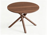 Modern Round Side Table Crossed Metal Legs, 23.6" Small Accent Table, Mid-Century End Table 48129636