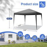 ZUN 10'x10' Gazebo Waterproof Outdoor Canopy Patio Tent Party Tent for Wedding BBQ Cater, Black 35412420